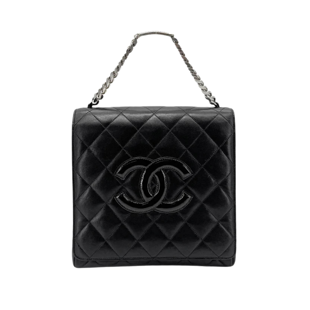 Chanel Vintage Matelasse Chain Hand Bag Black - 90273004