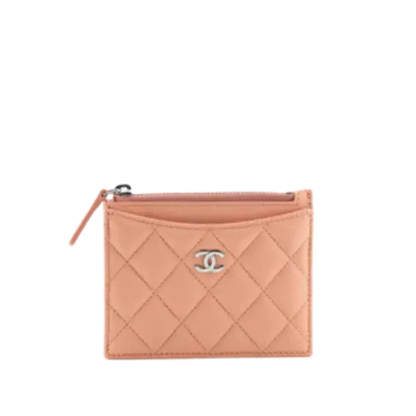Chanel CC Zip Card Holder Quilted Caviar