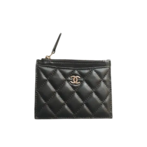 Chanel Zippered Card Holder Black