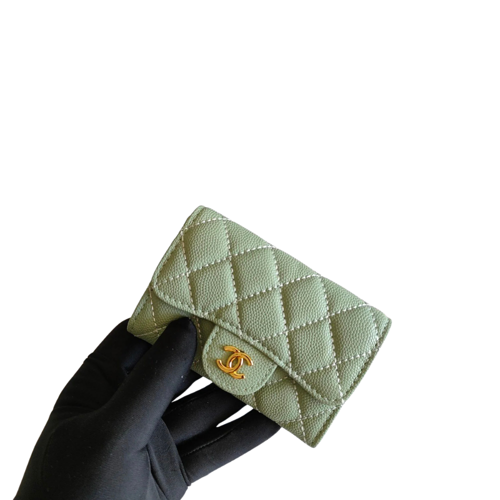 Chanel Classic Flap Card Holder - Sage Green - Image 2