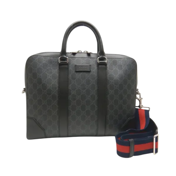 Gucci GG Supreme Canvas 2-Way Business Bag Black - 474135