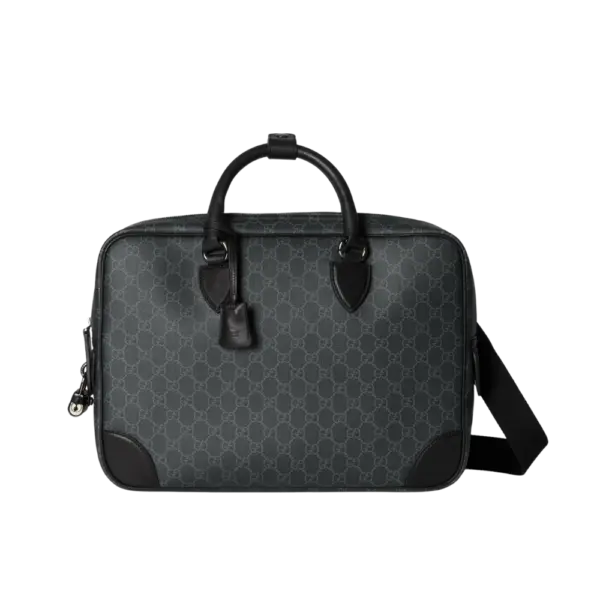 Gucci GG Canvas Medium Briefcase with Interlocking G Emblem - Black, New with Tags, Authentic