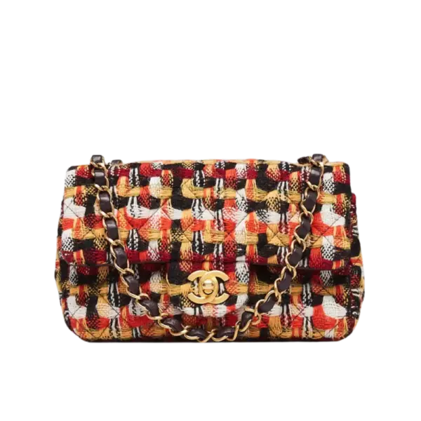 Chanel Multicolor Quilted Tweed Fabric Classic Rectangular Mini Flap Bag - 615440