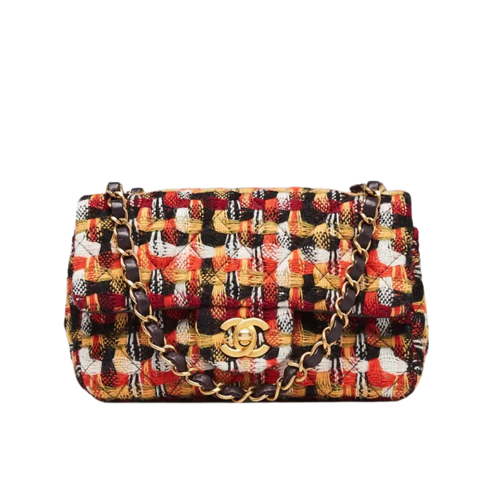 Chanel Multicolor Quilted Tweed Fabric Classic Rectangular Mini Flap Bag - 615440