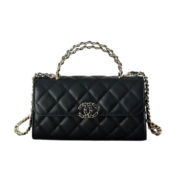 Chanel Black Chain Edge Handbag - Style CN643