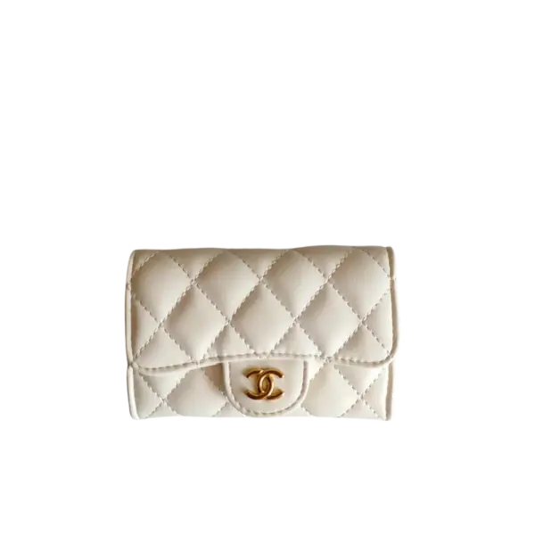 Chanel Classic Flap Card Holder - White