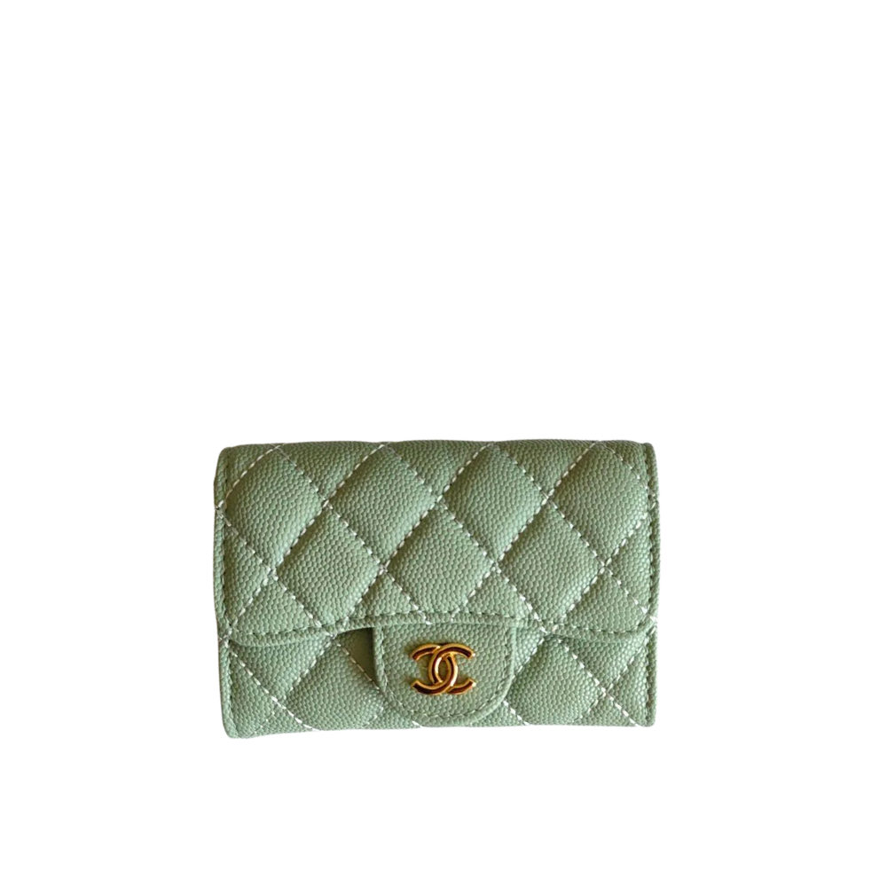 Chanel Classic Flap Card Holder - Sage Green