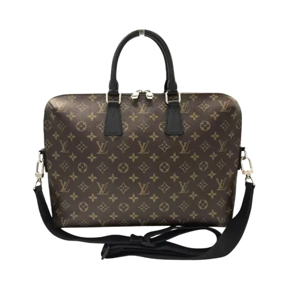Louis Vuitton Porte Document Jour Monogram Macassar Business Bag Brown Used