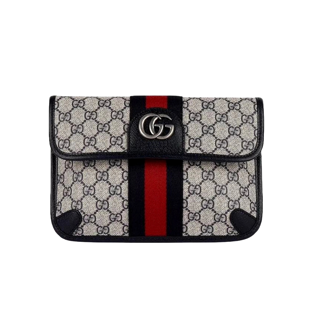Gucci Ophidia GG Supreme Canvas Small Belt Bag with Web Stripe – Black Leather Trim Ref. 752597 - Image 2