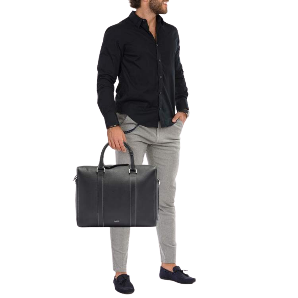 Dior Black Leather Lingot Briefcase Bag - Image 4