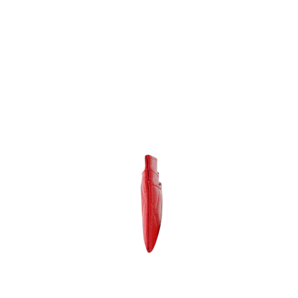 Chanel Red Caviar Quilted Classic Card Holder LGHW - Image 2