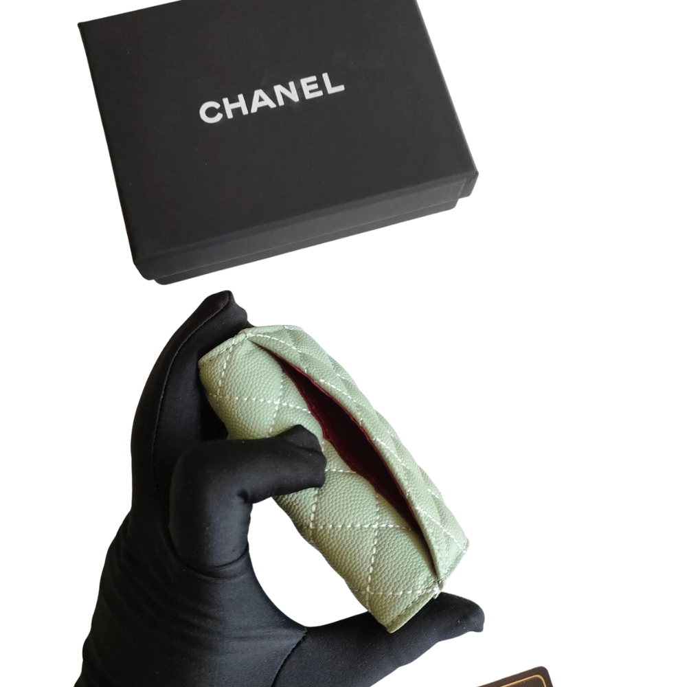 Chanel Classic Flap Card Holder - Sage Green - Image 3