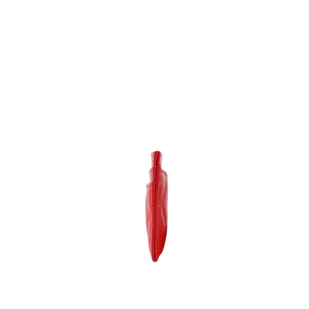 Chanel Red Caviar Quilted Classic Card Holder LGHW - Image 4