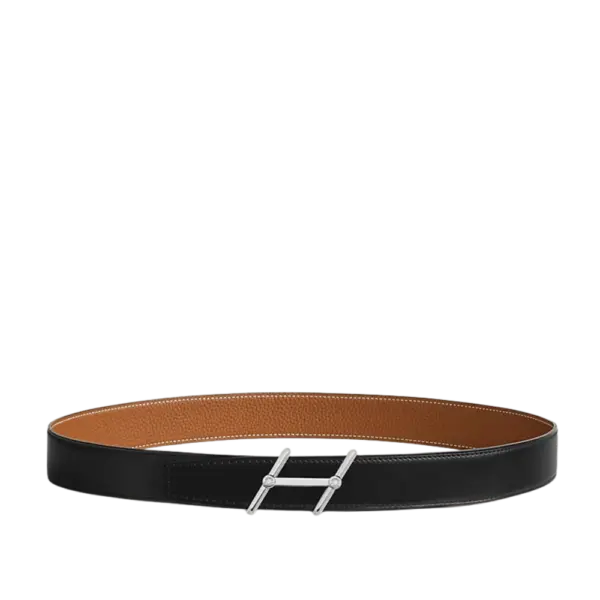 Swing belt buckle & Reversible leather strap 32 mm