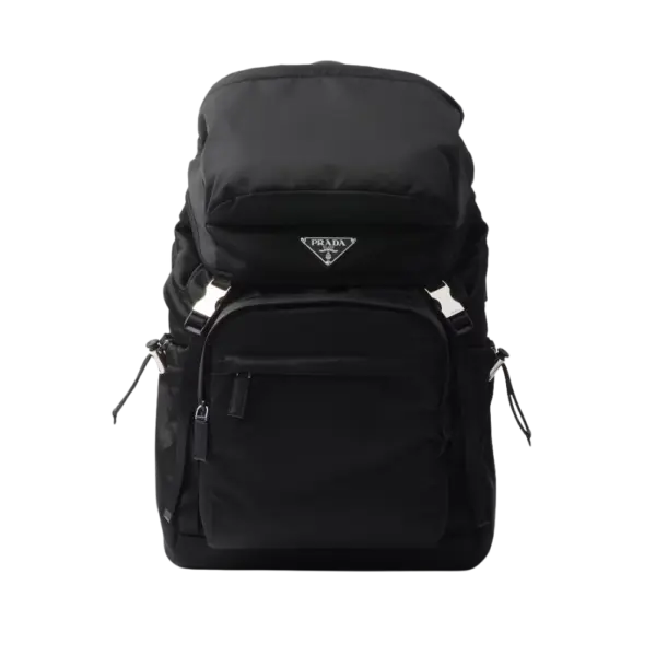 Nylon & Textured Leather Backpack - 2VZ090_2DMG_F0002_V_OOO